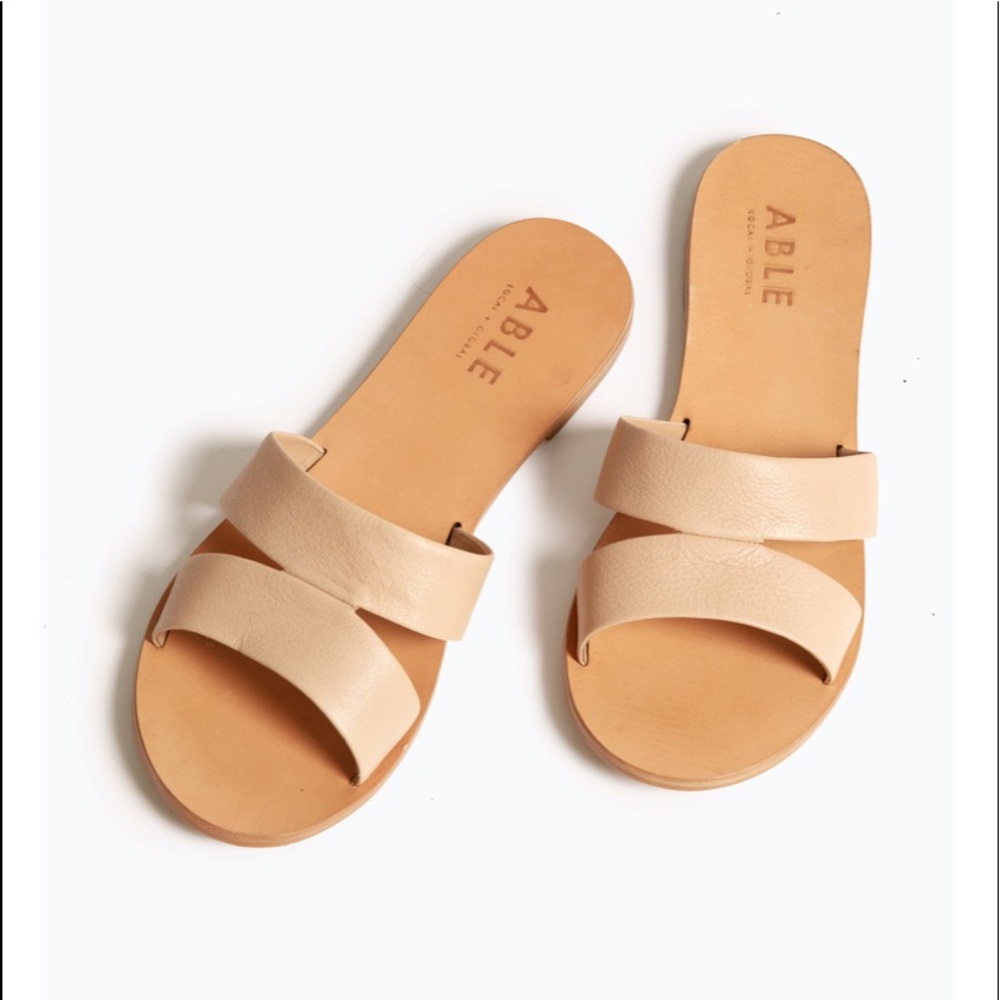 ABLE Rosa Sandal in Sand Napa